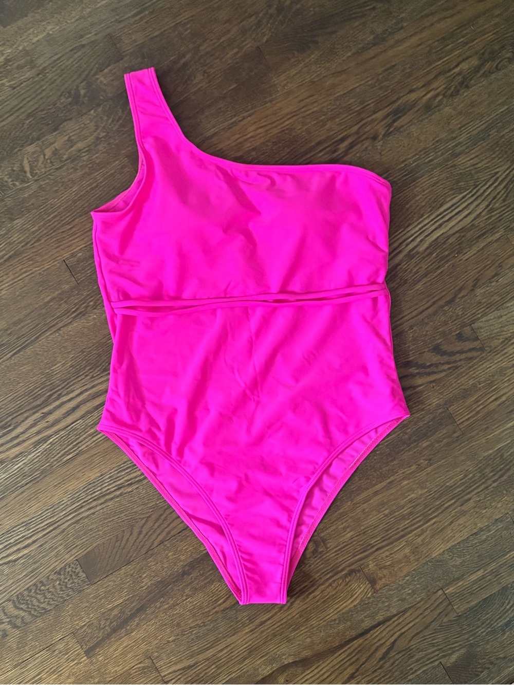 Hot Pink One Shoulder Swimsuit